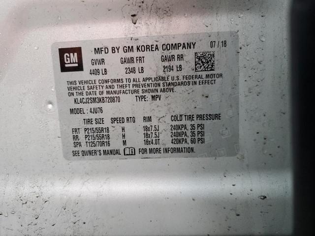 KL4CJ2SM3KB720870 Buick Encore Sport Touring