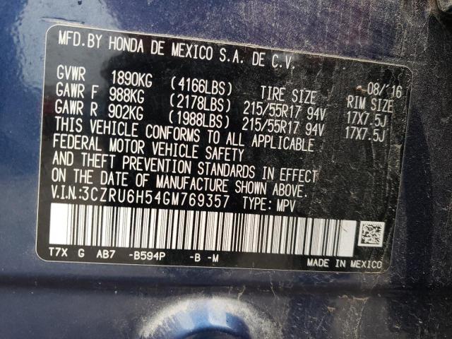 3CZRU6H54GM769357 Honda HR-V EX