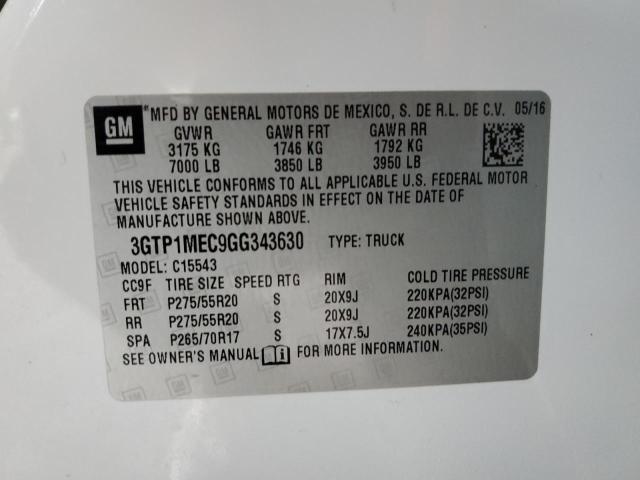 3GTP1MEC9GG343630 GMC Sierra C1500 Sle