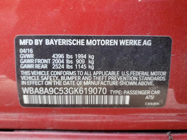 WBA8A9C53GK619070 BMW 320 I