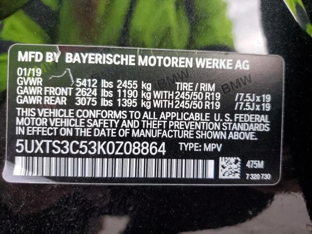 5UXTS3C53K0Z08864 BMW X3 Xdrivem40i