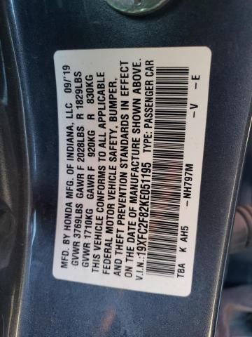 19XFC2F82KE051195 Honda Civic Sport
