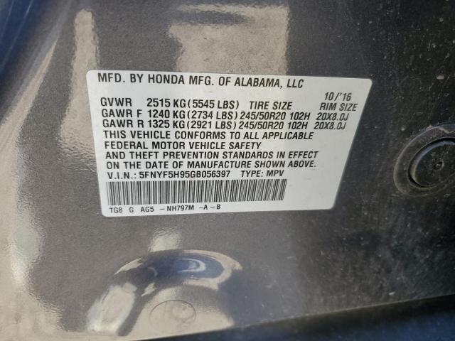 5FNYF5H95GB056397 Honda Pilot Touring
