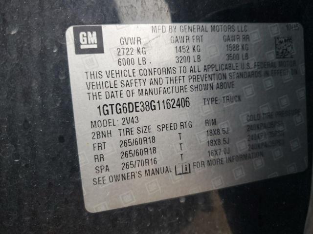 1GTG6DE38G1162406 GMC CANYON SLT