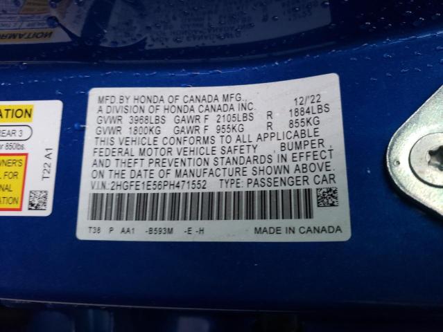2HGFE1E56PH471552 Honda CIVIC SI