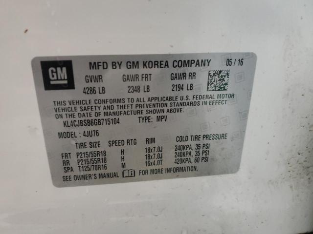 KL4CJBSB6GB715104 Buick Encore Convenience
