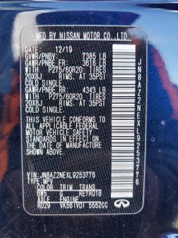JN8AZ2NEXL9253776 Infiniti QX80 LUXE