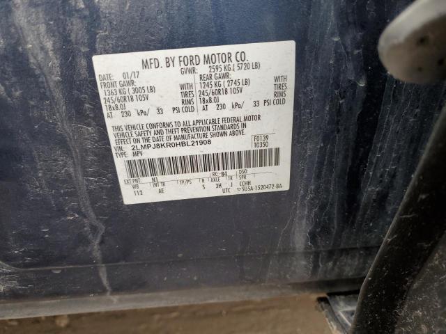 2LMPJ8KR0HBL21908 Lincoln Mkx Select