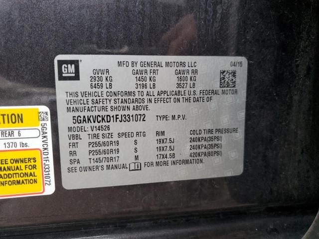 5GAKVCKD1FJ331072 Buick Enclave