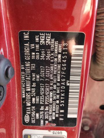 5XYKTDA67FG645113 KIA SORENTO LX