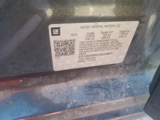 Chevrolet SONIC LT 2018 1G1JD5SH3J4114800 Image 12