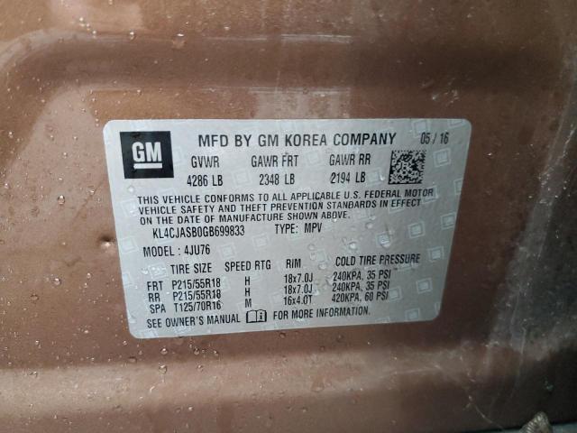 KL4CJASB0GB699833 Buick Encore