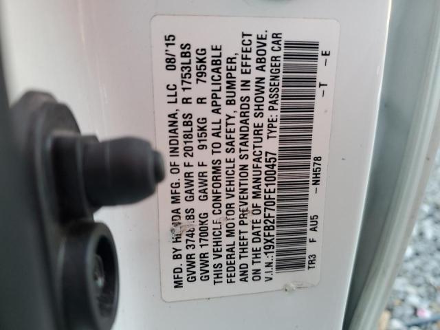 19XFB2F70FE100457 Honda CIVIC SE