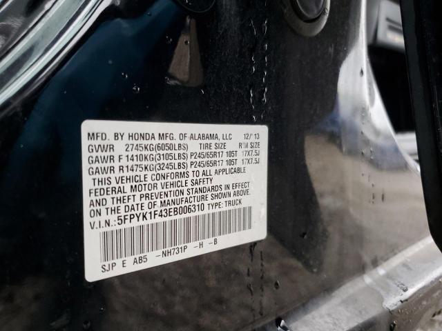 5FPYK1F43EB006310 Honda Ridgeline Rts