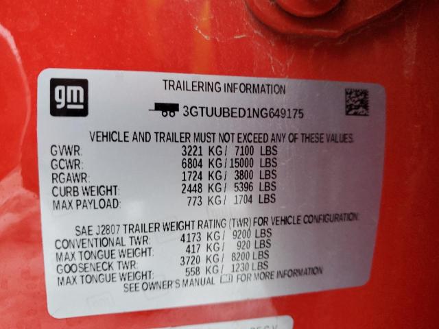 3GTUUBED1NG649175 GMC Sierra K1500 Sle