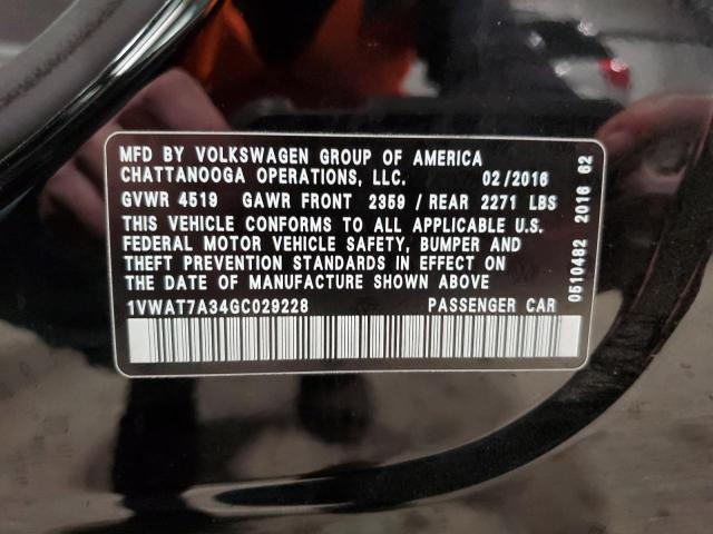 1VWAT7A34GC029228 Volkswagen PASSAT S