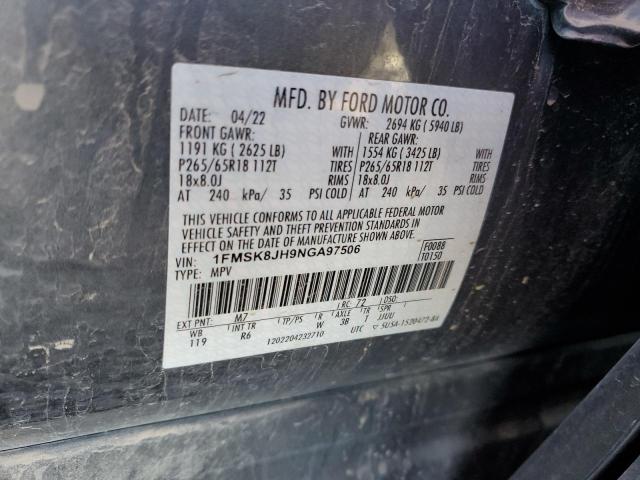 1FMSK8JH9NGA97506 Ford Explorer Timberline