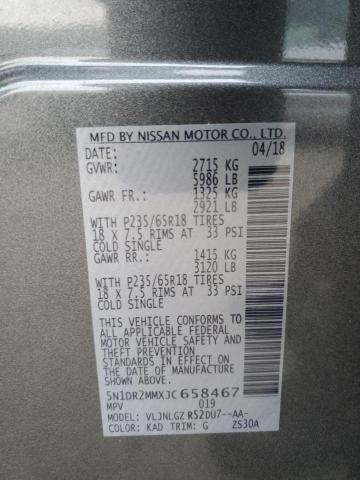 5N1DR2MMXJC658467 Nissan Pathfinder S