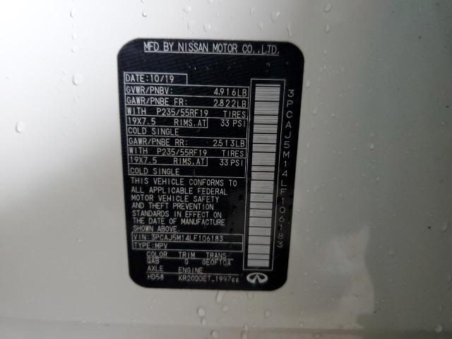 3PCAJ5M14LF106183 Infiniti Qx50 Pure