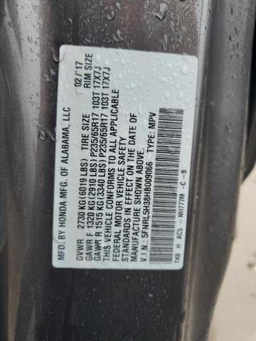 5FNRL5H38HB009066 Honda ODYSSEY SE