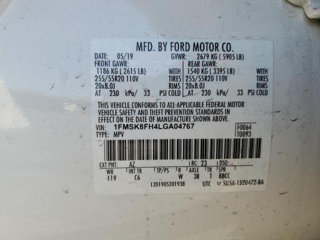 1FMSK8FH4LGA04767 Ford Explorer Limited