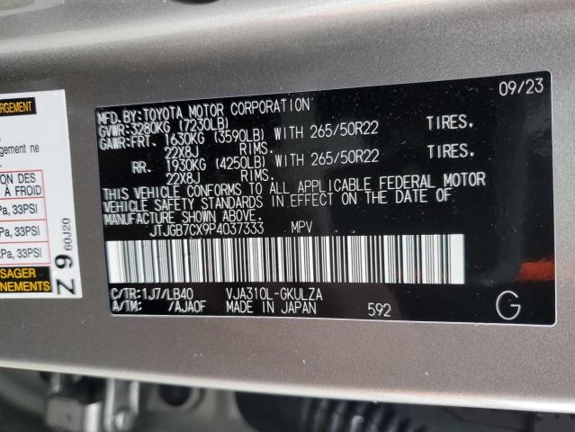 JTJGB7CX9P4037333 Lexus Lx 600 Base