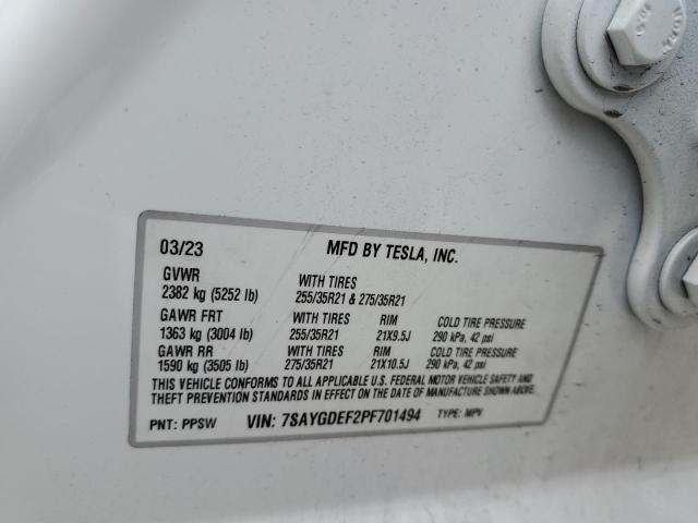 7SAYGDEF2PF701494 Tesla Model Y