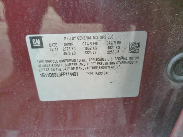 1G11D5SL9FF114431 Chevrolet MALIBU 2LT