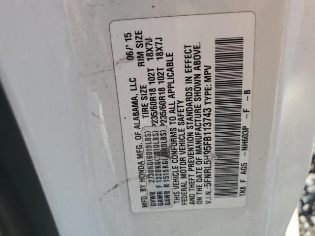 5FNRL5H95FB113743 Honda Odyssey Touring
