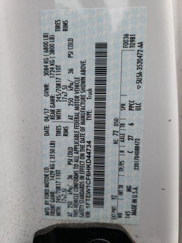 1FTEW1CF6HKD44734 Ford F150 Supercrew