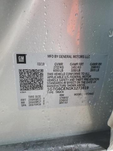 1GTG6CEN1K1273819 GMC CANYON SLE