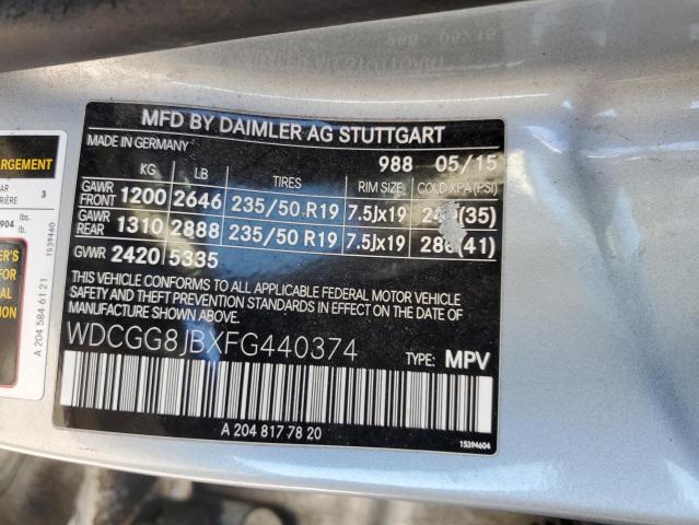 WDCGG8JBXFG440374 Mercedes-Benz Glk 350 4matic