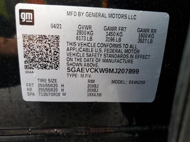 5GAEVCKW9MJ207899 Buick Enclave Avenir