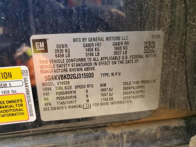 5GAKVBKD2GJ315930 Buick Enclave