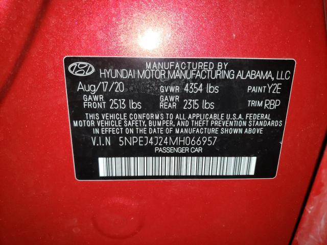 5NPEJ4J24MH066957 Hyundai Sonata Sel Plus