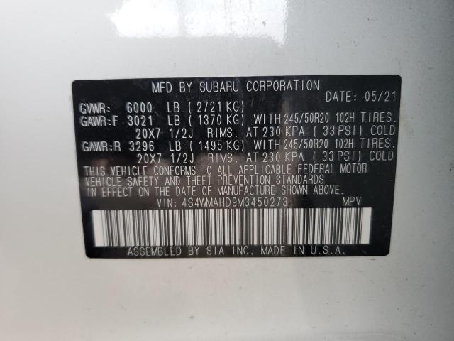 4S4WMAHD9M3450273 Subaru Ascent Premium