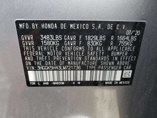 3HGGK5H43LM721736 Honda FIT LX