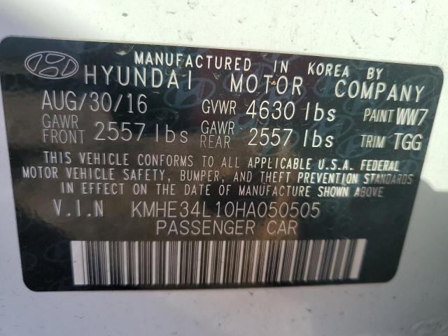 KMHE34L10HA050505 Hyundai SONATA HYBRID