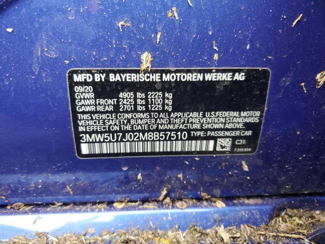 3MW5U7J02M8B57510 BMW M340I