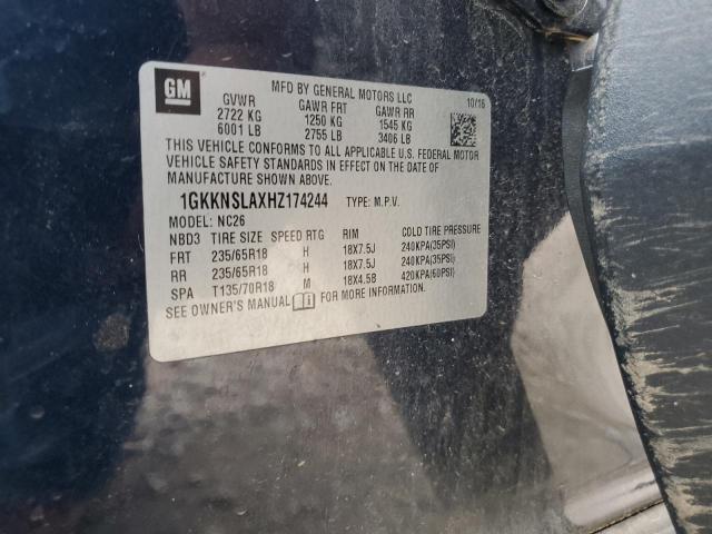 1GKKNSLAXHZ174244 GMC ACADIA SLE