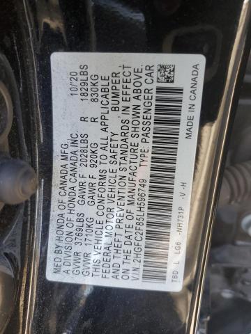 2HGFC2F85LH596749 Honda Civic Sport