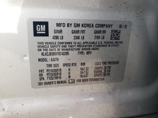 KL4CJBSBXFB240295 Buick Encore Convenience