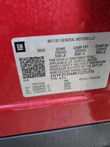 1GYFZCR48KF229270 Cadillac Xt4 Premium Luxury