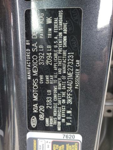 3KPF34AD1ME273231 KIA Forte Gt Line