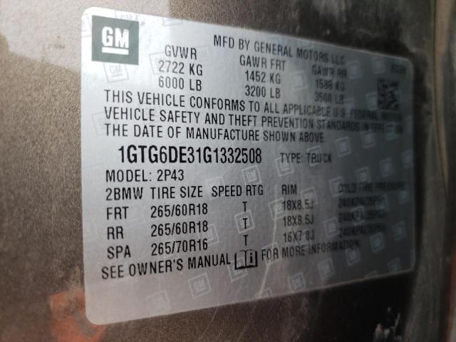 1GTG6DE31G1332508 GMC CANYON SLT