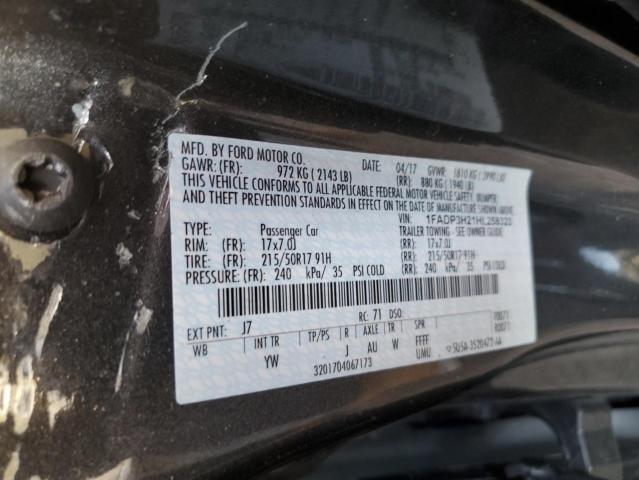1FADP3H21HL258323 Ford FOCUS SEL