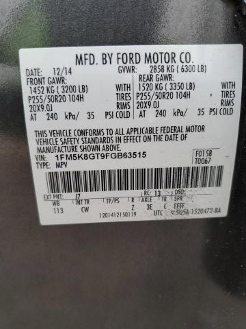 1FM5K8GT9FGB63515 Ford EXPLORER SPORT