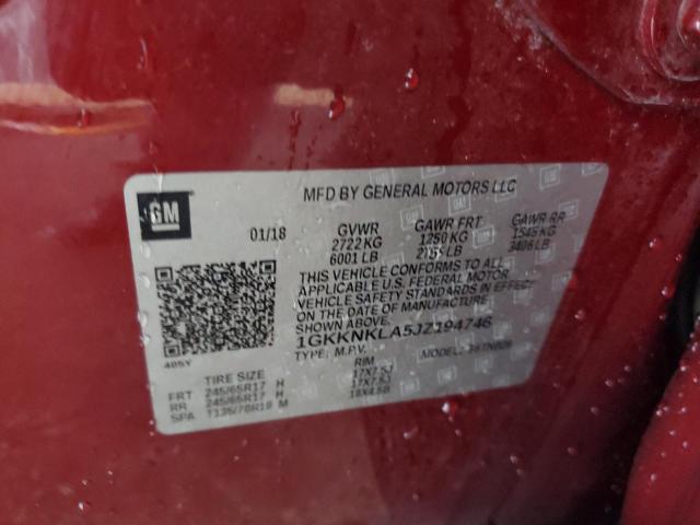 1GKKNKLA5JZ194746 GMC ACADIA SLE