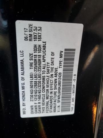 5FNRL6H84JB012439 Honda Odyssey Touring