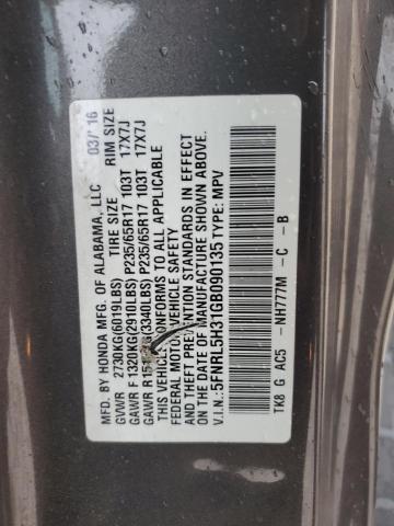 5FNRL5H31GB090135 Honda ODYSSEY SE